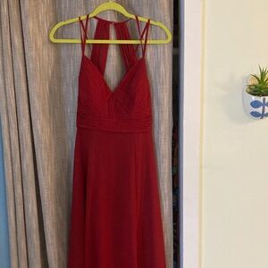 Azazie Burgandy Cecilia Gown